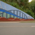 Nieuwe brug en windmolens